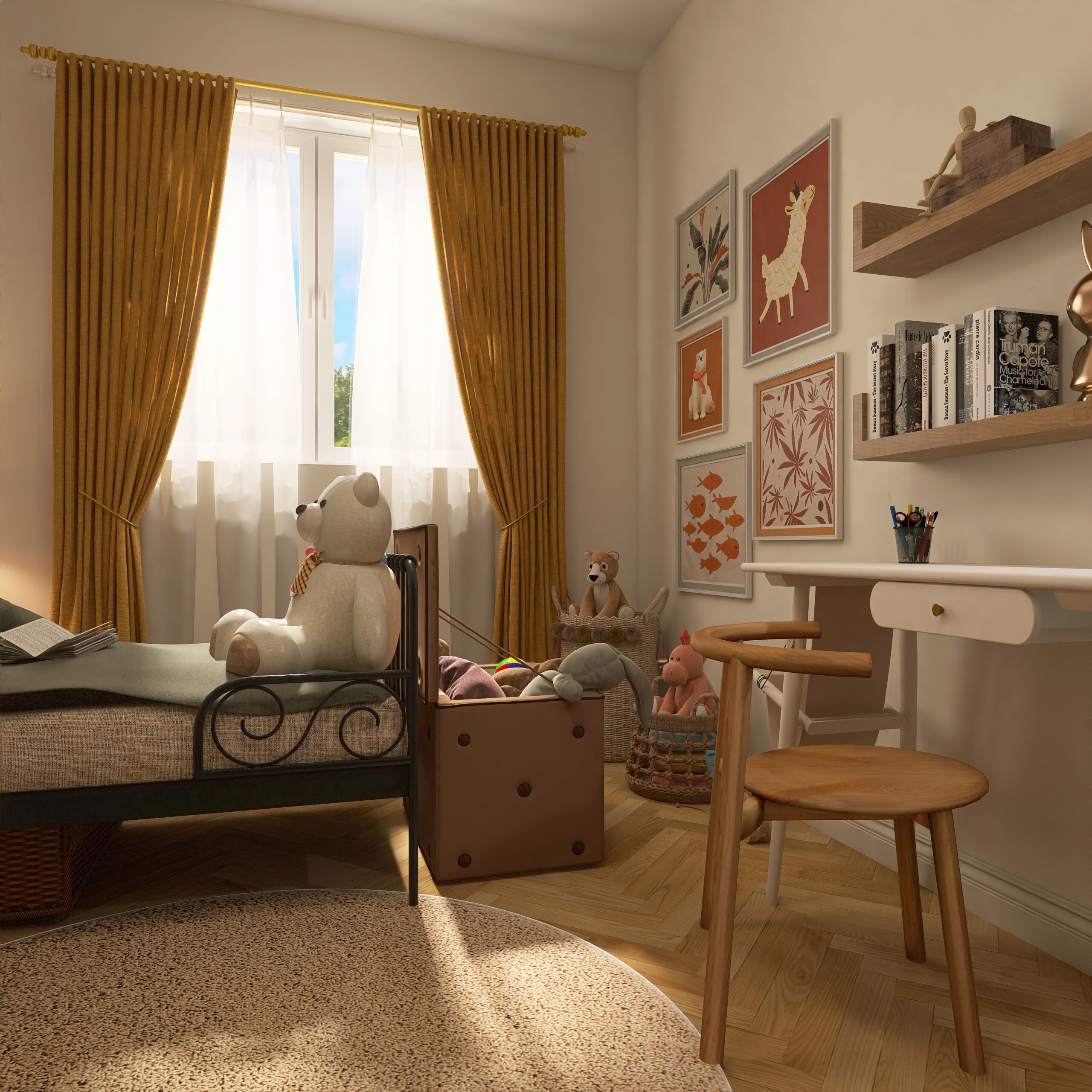 décoration chambre vintage pour enfant