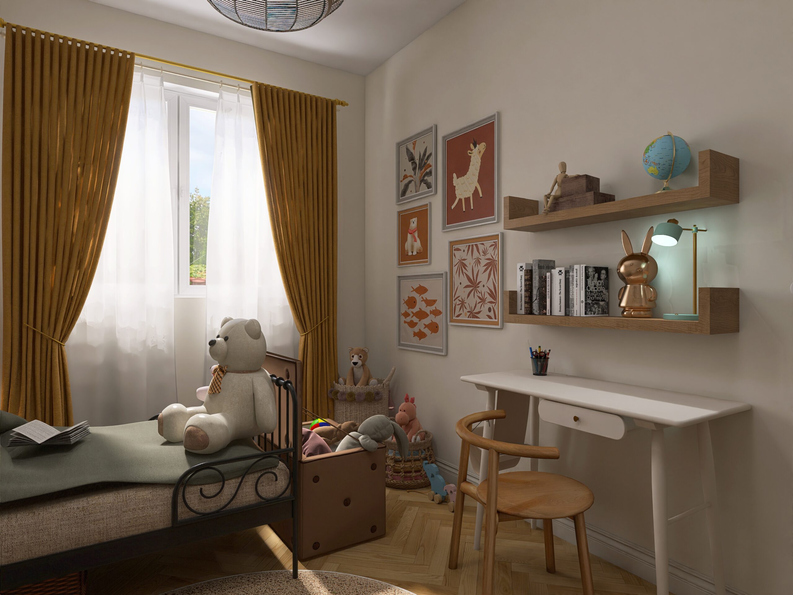 décoration chambre vintage pour enfant