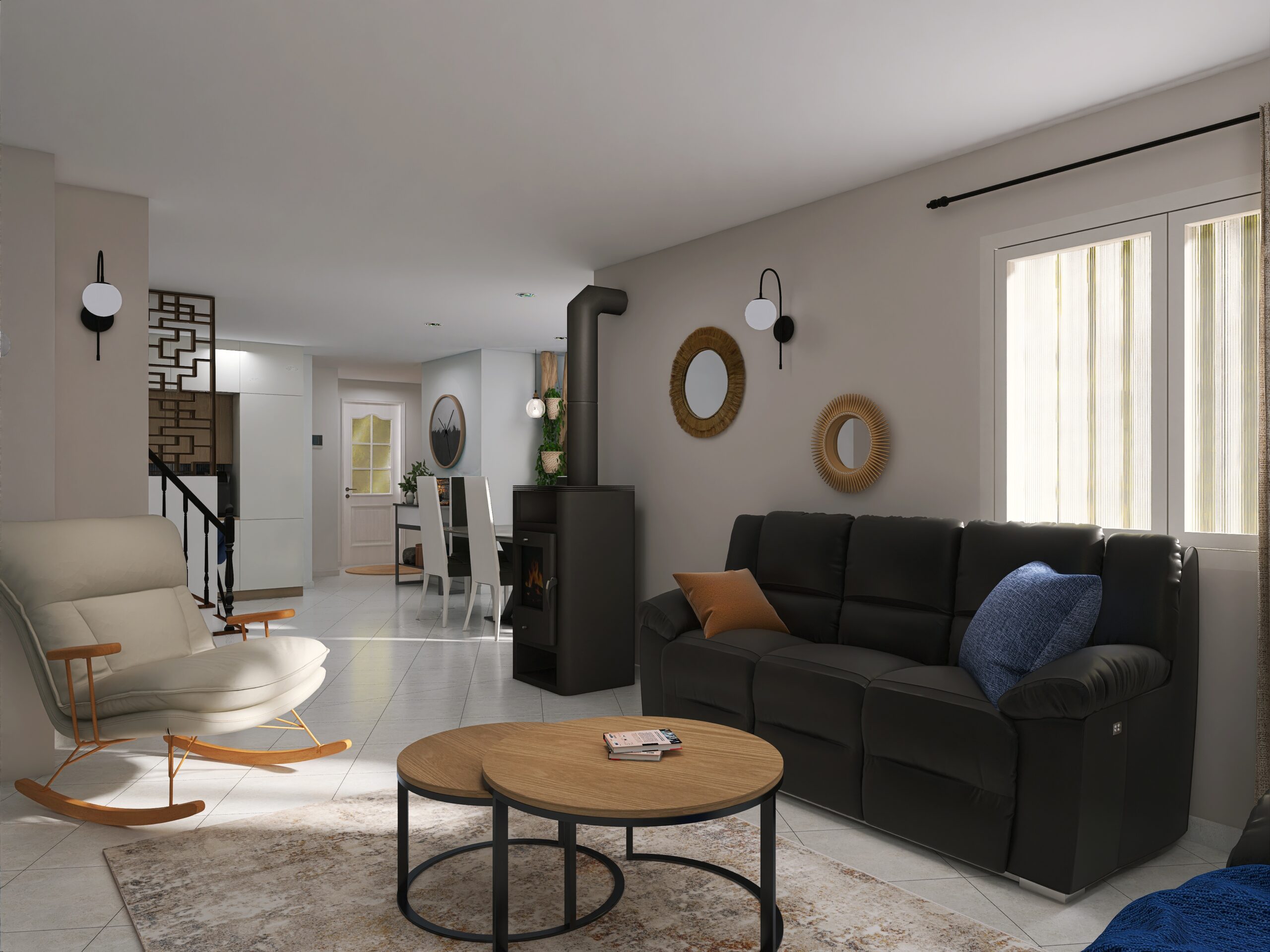 Décoration salon bleue